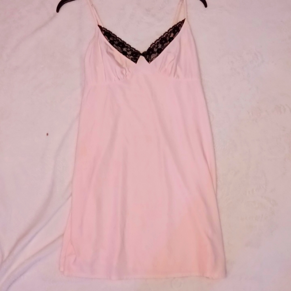 Apt.9 intimates, Large light pink slip with black lace